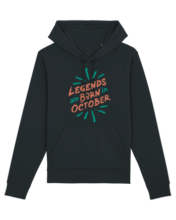 Legends Are Born In October Black