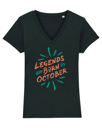 Legends Are Born In October Black