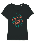 Legends Are Born In October Tricou mânecă scurtă guler larg fitted Damă Expresser