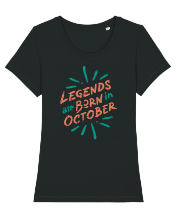 Legends Are Born In October Black