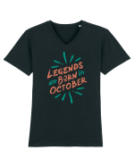 Legends Are Born In October Tricou mânecă scurtă guler V Bărbat Presenter