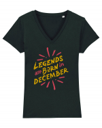 Legends Are Born In December Tricou mânecă scurtă guler V Damă Evoker