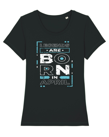 Legends Are Born In April Black