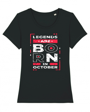 Legends Are Born In October Black