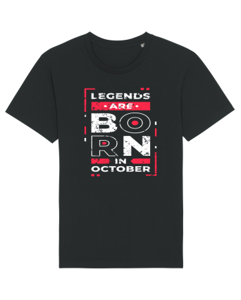 Legends Are Born In October Black