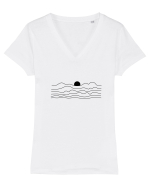 Apus Minimalist Tricou mânecă scurtă guler V Damă Evoker