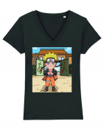 NARUTO - Naruto in Konoha (chibi) Tricou mânecă scurtă guler V Damă Evoker