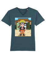 NARUTO - Naruto in Konoha (chibi) Tricou mânecă scurtă guler V Bărbat Presenter