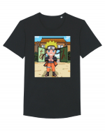 NARUTO - Naruto in Konoha (chibi) Tricou mânecă scurtă guler larg Bărbat Skater