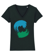 Color Wheel - blue-green Tricou mânecă scurtă guler V Damă Evoker
