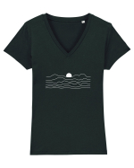 Apus Minimalist Tricou mânecă scurtă guler V Damă Evoker