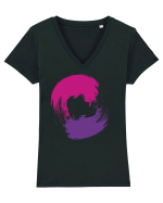 Color Wheel - violet&purple Tricou mânecă scurtă guler V Damă Evoker