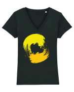 Color Wheel - yellow&orange Tricou mânecă scurtă guler V Damă Evoker