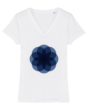 Color Wheel - blue flower White