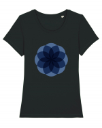 Color Wheel - blue flower Tricou mânecă scurtă guler larg fitted Damă Expresser