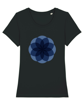 Color Wheel - blue flower Black