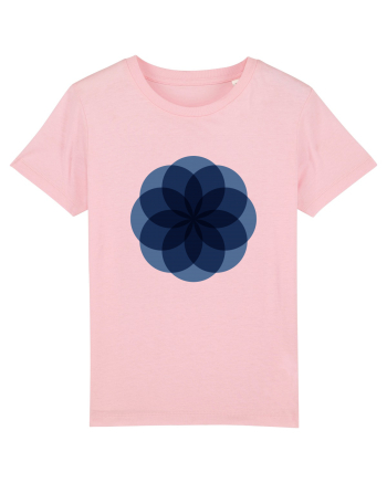 Color Wheel - blue flower Cotton Pink