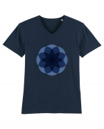 Color Wheel - blue flower Tricou mânecă scurtă guler V Bărbat Presenter