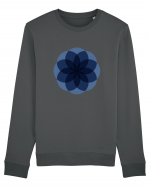 Color Wheel - blue flower Bluză mânecă lungă Unisex Rise