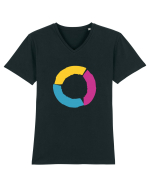 Color Wheel - orange&purple&blue Tricou mânecă scurtă guler V Bărbat Presenter