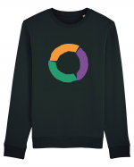 Color Wheel - orange&violet&green Bluză mânecă lungă Unisex Rise