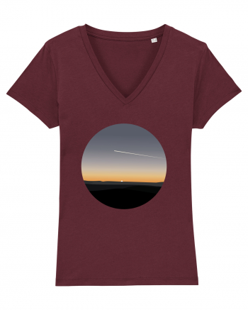 Photo Illustration - airplane in the sunset Burgundy