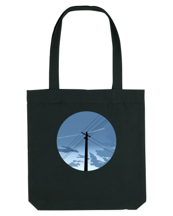 Photo Illustration - black electricity pole Black
