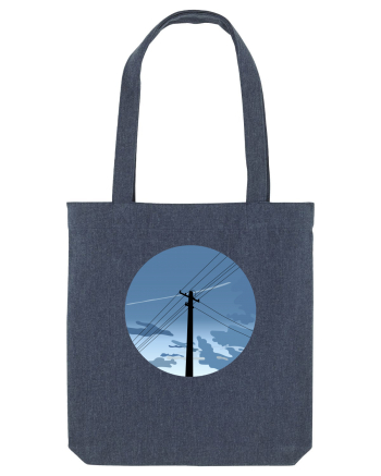 Photo Illustration - black electricity pole Midnight Blue