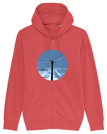 Photo Illustration - black electricity pole Carmine Red