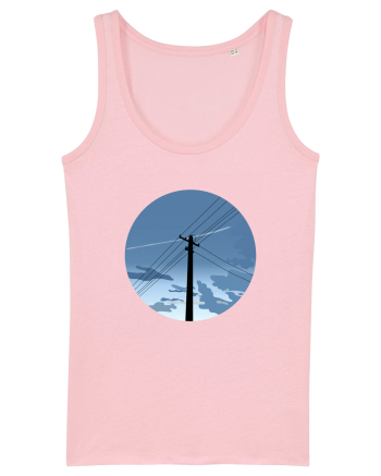 Photo Illustration - black electricity pole Cotton Pink
