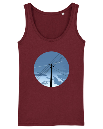 Photo Illustration - black electricity pole Burgundy