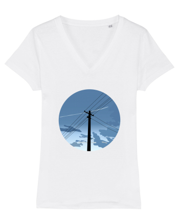 Photo Illustration - black electricity pole White