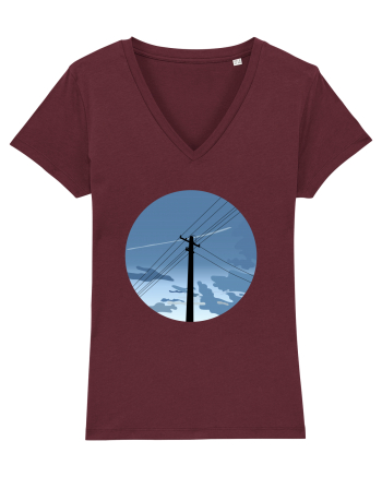 Photo Illustration - black electricity pole Burgundy