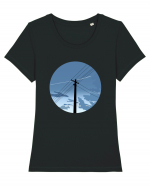 Photo Illustration - black electricity pole Tricou mânecă scurtă guler larg fitted Damă Expresser