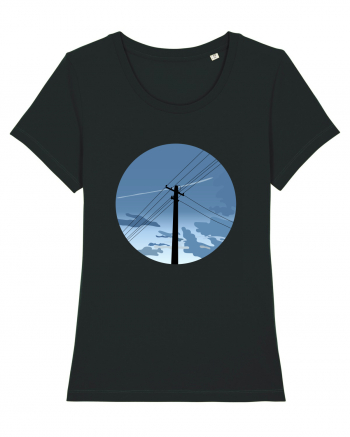 Photo Illustration - black electricity pole Black