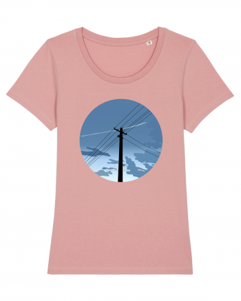 Photo Illustration - black electricity pole Canyon Pink