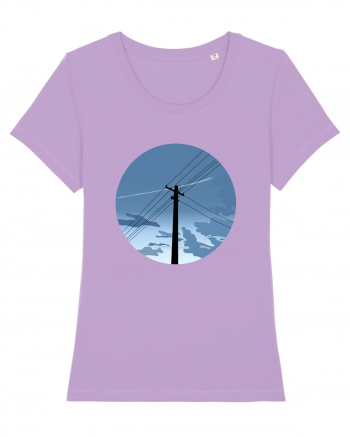 Photo Illustration - black electricity pole Lavender Dawn