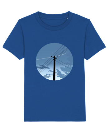 Photo Illustration - black electricity pole Majorelle Blue