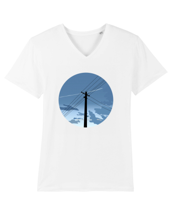 Photo Illustration - black electricity pole White
