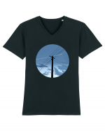 Photo Illustration - black electricity pole Tricou mânecă scurtă guler V Bărbat Presenter