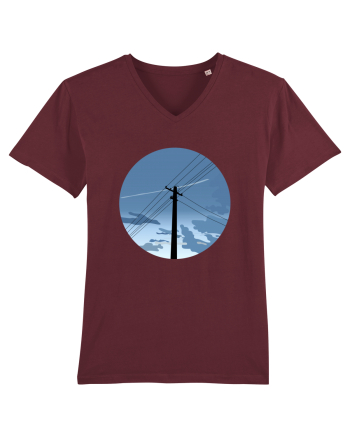 Photo Illustration - black electricity pole Burgundy