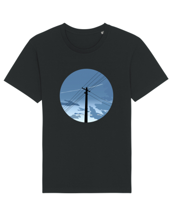 Photo Illustration - black electricity pole Black