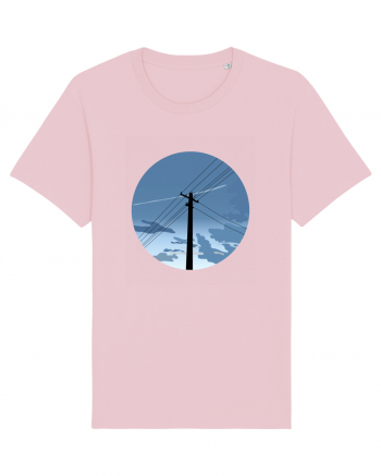 Photo Illustration - black electricity pole Cotton Pink