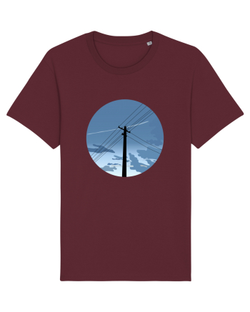 Photo Illustration - black electricity pole Burgundy