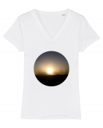 Photo Illustration - sunset haze Tricou mânecă scurtă guler V Damă Evoker