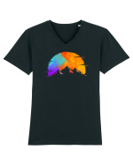 Creste de Munți Tricou mânecă scurtă guler V Bărbat Presenter