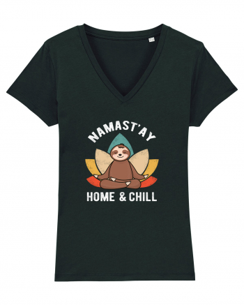 NAMASTAY Home and Chill Sloth Black