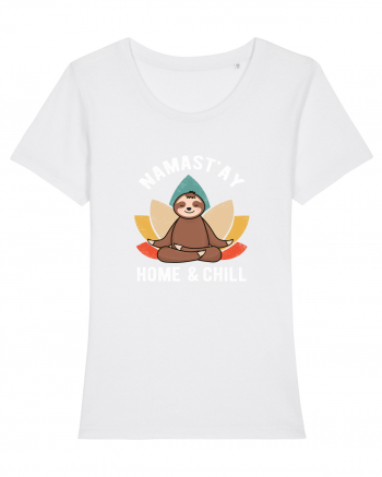 NAMASTAY Home and Chill Sloth White