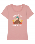 NAMASTAY Home and Chill Sloth Tricou mânecă scurtă guler larg fitted Damă Expresser