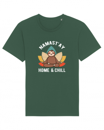 NAMASTAY Home and Chill Sloth Bottle Green